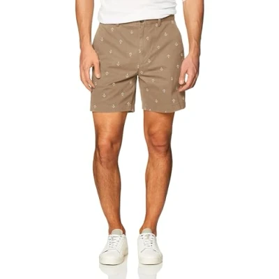 Image of Amazon Essentials Men&#039;s Classic Fit 7&quot; Chino Short, Khaki Brown Anchor, 36W
