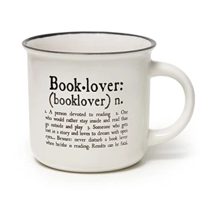 Image of Legami Puccino Mug, New Bone China Book Lover Theme, Take a Break Collection, Dishwasher Safe, Microwave Safe