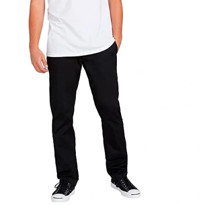 Image of Volcom Men&#039;s Frickin Modern Fit Stretch Chino Trousers, Black 1, 33 W/30 L