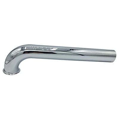 Image of Straight Pipe with Elbow 32mm Drain Waste Trap Chrome Replacement 270mm Long