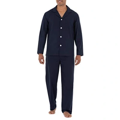 Image of Fruit of the Loom Men&#039;s Long Sleeve Pyjama Set Made from Wide Fabric Pajama, Navy, S