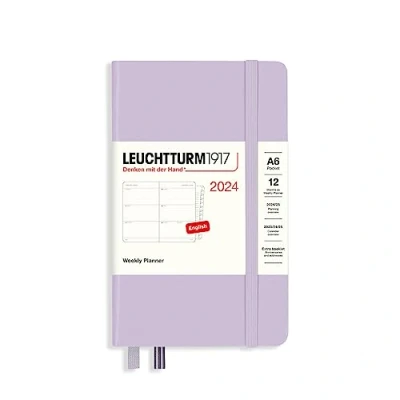 Image of LEUCHTTURM1917 367731 Weekly Planner &amp; Notebook Pocket (A6) 2024, with booklet, Lilac, English