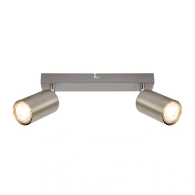 Image of BRILONER 2 GU10 Spotlight Ceiling Lights, max 9W, On/Off, spot Lights Ceiling, Living Room, Kitchen for Bedroom, 25.5 cm, Silver Grey