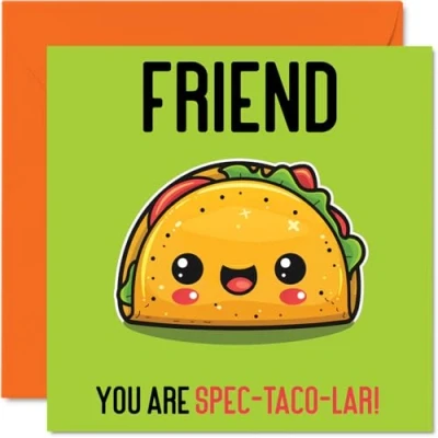 Image of Birthday Cards for Friend Spec Taco lar Funny Happy Card Friends from Best Friend, Gifts, 145mm x Joke Greeting Women Men