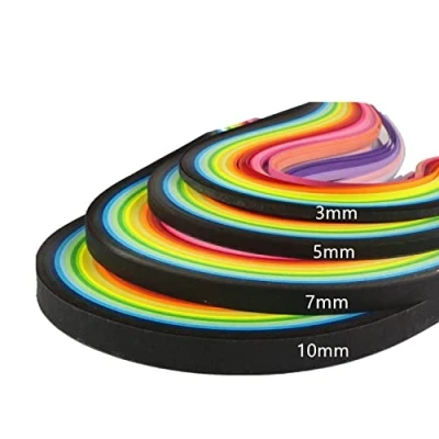 Image of ODETOJOY Quilling Paper Strips 3mm 5mm 10mm 7mm 26 Colors DIY Origami Art Length 39cm (1040pc 3/5/7/10mm Set)