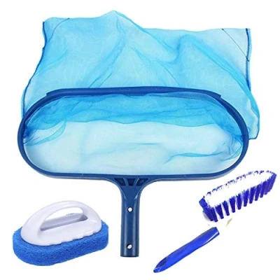 Image of Hot Tub Cleaning Kit Accessories, Pool Leaf Skimmer Swimming Fine Mesh Net Deep Bag Rake Net, Paddling Brush and Scrubbing for Pool, Spas, Tubs