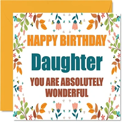 Image of Fun Birthday Cards for Daughter Absolutely Wonderful Joke Happy Card from Mum Dad, Gifts, 145mm x Greeting Gift