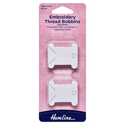 Image of 50 Embroidery Thread Bobbins Paper