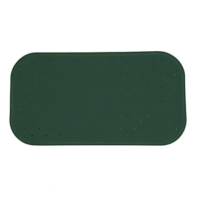 Image of MSV Premium Shower Mat Bath Antibacterial Non Slip with Suction Cups Dark Green Scented of Roses Approx. 36 x 97 cm Washable at 60 C
