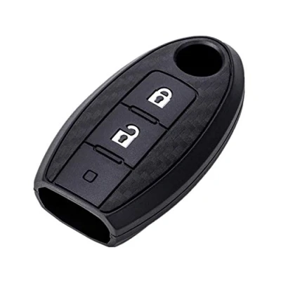 Image of Happyit Car Key Case Cover Carbon Fiber Pattern Soft Silicone for Nissan Teana X Trail Qashqai Livina Sylphy Tiida Sunny March Murano Geniss Juke Almera Kicks Pathfinder Note Infiniti