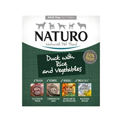 Image of Naturo Adult Dog Duck with Rice and Vegetables, 400g X7