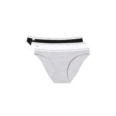 Image of Lacoste 3 PACK Briefs black/white/silver, Women&#039;s, Size: XXS, Black/white/silver