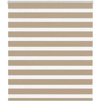 Image of vidaXL Zebra Blind Sand Brown 120x100 cm Fabric Width 115.9 Polyester