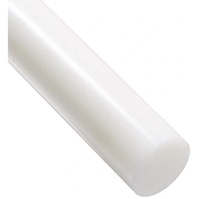 Image of HDPE High Density Polyethylene Round Rod, Translucent White 50mm Diameter x 300mm Long Grade A PE 500