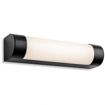 Image of Lima Bathroom LED Wall Light 300mm Black with Opal Diffuser IP44