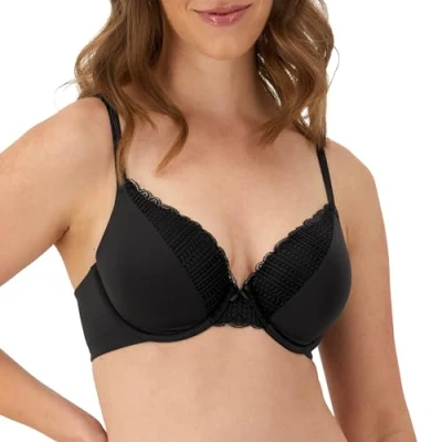 Image of Maidenform Women&#039;s Comfort Devotion T Shirt, Underwire, Full Coverage Bras, Black, 38C