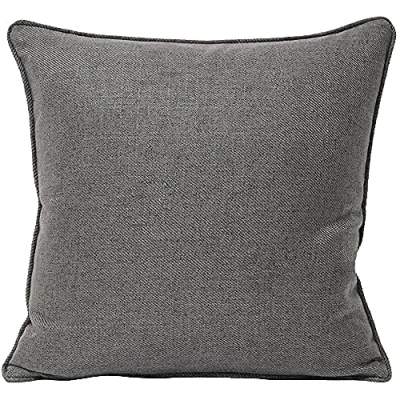 Image of Riva Paoletti Atlantic Polyester Filled Cushion Grey Woven Twill Fabric Piped Edges 100% Case Machine Washable 45 X 45Cm (90&quot; 90&quot; Inches) Designed In The UK