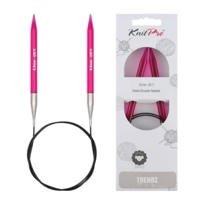 Image of Knit Pro KP51090 Trendz 80 cm x 8 mm Fixed Circular Needles, Multi Colour