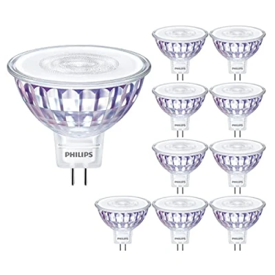 Image of 10 Pack Philips CorePro LED MR16 Spot 7W (50W) 36 Degree Beam Angle 2 Pin 12V Low Voltage 3000k Neutral White 630 Lumen 15000 Hours Car Air Freshener Included 80+ CRI
