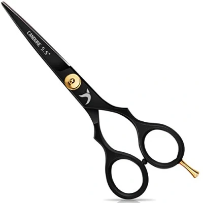Image of Candure Hairdressing Scissor Hair for Professional Hairdressers Barbers Stainless Steel Cutting Shears Salon, Men, Women, Children and Adults 5.5&quot; Inch Black