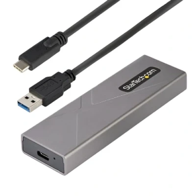 Image of StarTech.com USB C 10Gbps to M.2 NVME or SATA SSD Enclosure Tool free External PCIe/SATA NGFF Aluminum Case Type C&amp;A Host Cables Supports 2230/2242/2260/2280 (M2 SATA)