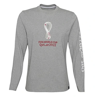 Image of FIFA Official World Cup 2022 Long Sleeve Tee, Toddlers, Heather Grey, Age 4