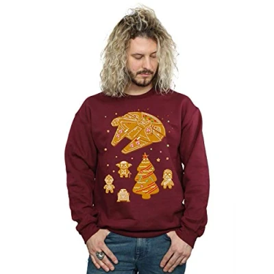 Image of Star Wars Men&#039;s Gingerbread Rebels Sweatshirt Burgundy XX Large