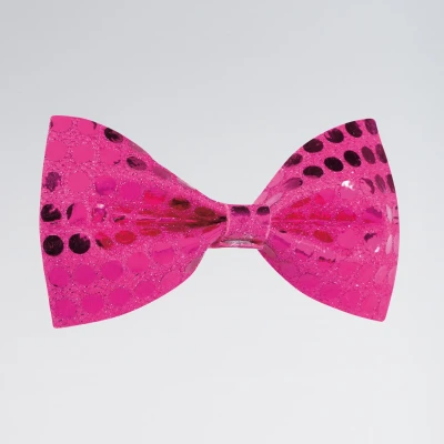 Image of Bristol Novelty BA407 Sequin Bow Tie Pink for Women, Unisex Adult, One Size