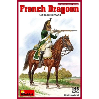 Image of MiniArt 1:16 Scale French Dragoon Napoleonic Wars Plastic Model Kit, 17.8 x 4.8 17.3 centimetres