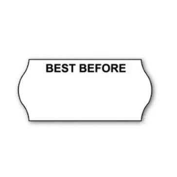 Image of Gato CT4 26mm x 12mm Sato Kendo 26 / Samark Price Gun Labels White Pre Printed Best Before 10 Rolls 15,000