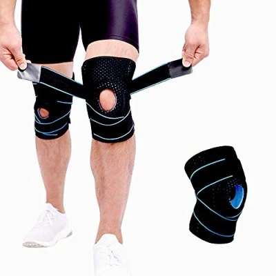 Image of NTRH Knee Brace for Arthritis,ACL and Meniscus Tear,Open Patella Stabiliser, Adjustable Brace,Best pad Support Sports Injury Rehabilitation &amp; Protection Against re (Single)