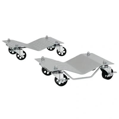 Image of DURHAND 2 PCS Car Wheel Dollies with Swivel Casters, 680kg Capacity Dolly Skates Set Non Slip Metal Plates, Grey