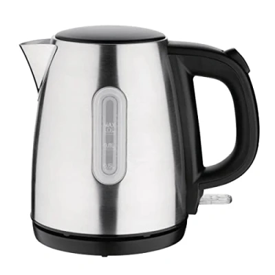 Image of Caterlite Stainless Steel Kettle 1 Litre Fast Boil, Boil Dry Safety, Auto Switch Off, Hotel Room Restaurant Café Water Heating Boiling Appliance