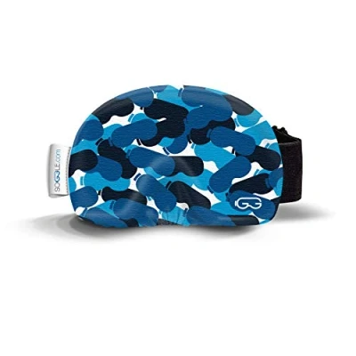 Image of Soggle Ski Goggles Protection, Microfibre Cover (One Size), Camouflage 03 blue