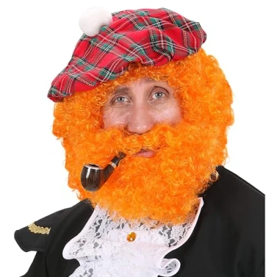 Image of Character Curly /Beard Orange Wig for Hair Accessory Fancy Dress