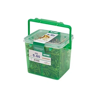 Image of Spax 5mm x 60mm Yellow Coated Pozi Screws, Tub of 350