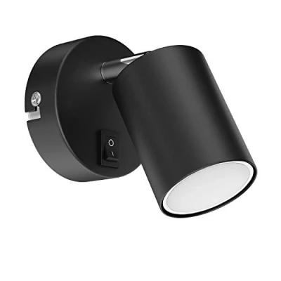 Image of ledscom.de Wall spot WAIKA with Switch Black matt + GU10 LED lamp Warm White 3 Level dimming: max. 500lm Each