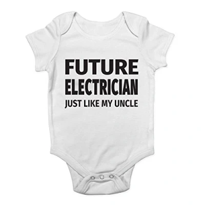 Image of Shopagift Future Electrician Just Like My Uncle Cute Boys and Girls Baby Vest Bodysuit