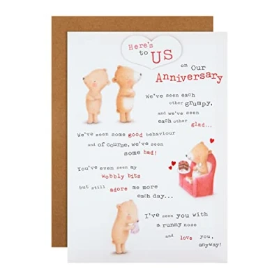 Image of Hallmark Our Anniversary Card Cute Ted And Ginger Illustrated Design