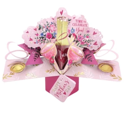 Image of Time To Celebrate You! Mum Pop Up Mother&#039;s Day Greeting Card 3D Cards MPOP029