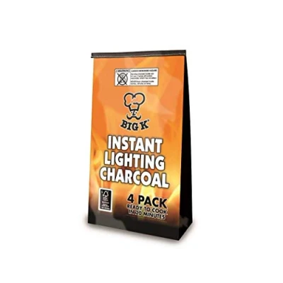Image of Instant Light Charcoal 4kg (4x 1kg bags) Lighting Char coal BBQ Barbecues …