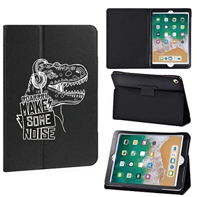 Image of Printed Leather slim lightweight Stand Cover Case For New iPad Mini 5th Generation 7.9&quot; 2019 / 4 2015 with Auto Sleep/Wake, (Dinosaur headphone)