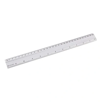 Image of D.RECT Aluminium Ruler 30 cm for School Office Home, Silver