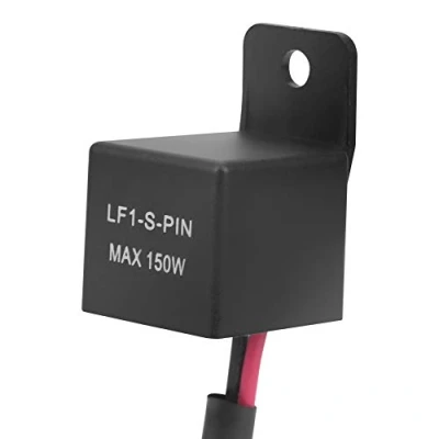 Image of Flasher Relay, 2Pin LED 12V 150W Blinker Relay with Cable for Motorcycle Turn Signal Indicator, 60 120 Times/Min