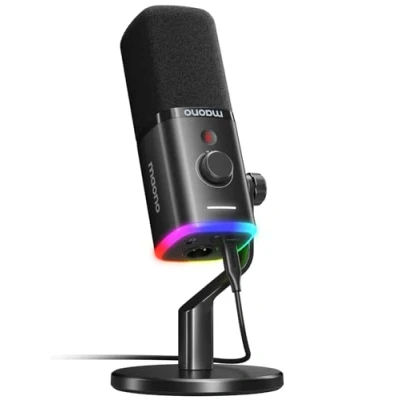 Image of MAONO XLR/USB Mikrofon für Streaming, Dynamisches mit Software, Stummschalttaste, Gain Regler, Podcast, PC Gaming, Aufnahme, YouTube Inhaltserstellung, PS4/5 Mac Mixer (PD100X)