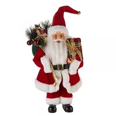 Image of Marco Paul Interiors Traditional 60cm Standing Santa Claus Christmas decorations Indoor Home Xmas Festive Figure Father Ornaments Decor