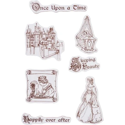 Image of Stamperia International HD Rubber Stamp Sleeping Beauty Once Upon a Time, Various, 14 x 18 cm