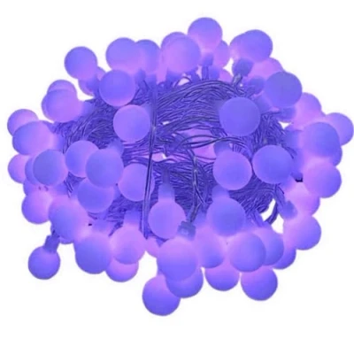 Image of QQY LED Globe String Lights, Fairy Lights USB Powered Christmas for Decoration Party Festival Celebrate Birthday Wedding (10M 80LED, Purple)