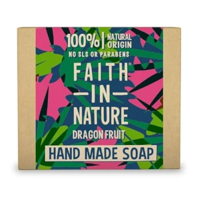 Image of Faith In Nature Natural Dragon Fruit Hand Soap Bar, Revitalising, Vegan &amp; Cruelty Free, No SLS or Parabens, 100g (Packing May Vary)