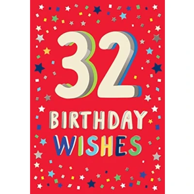 Image of Piccadilly Greetings 32nd Birthday Milestone Card Age 32, Approx. 7 x 5 inches